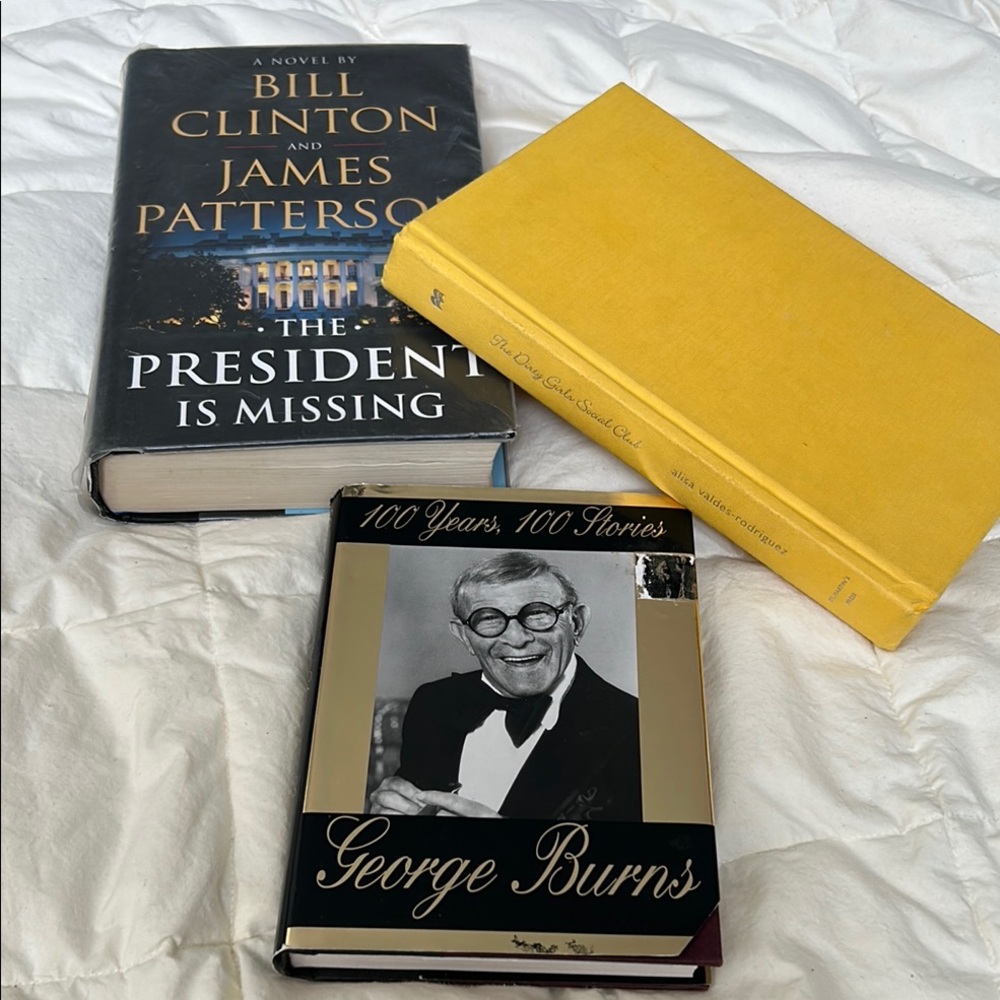 Set of Three Hardcover Books, one is large print, two have dust jackets